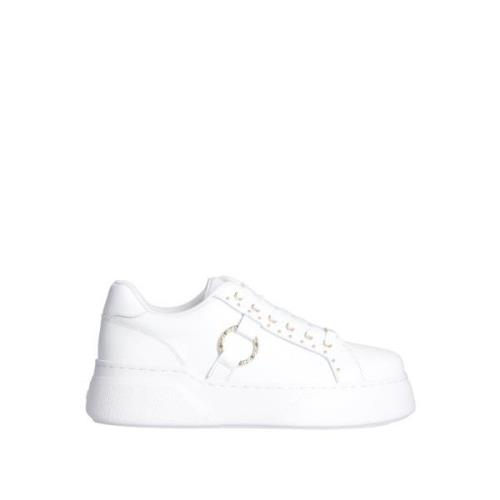 Witte Sneakers Dames Leer Eva Liu Jo , White , Dames