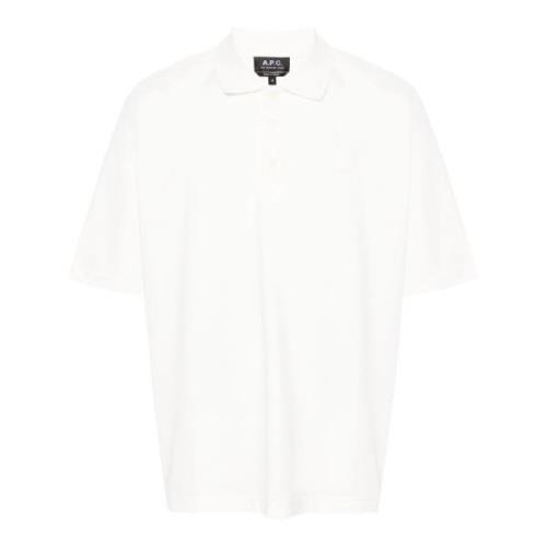 Witte Katoenen Polo Shirt Pique A.p.c. , White , Heren