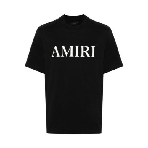 Zwart Katoenen Jersey Logo T-shirt Amiri , Black , Heren