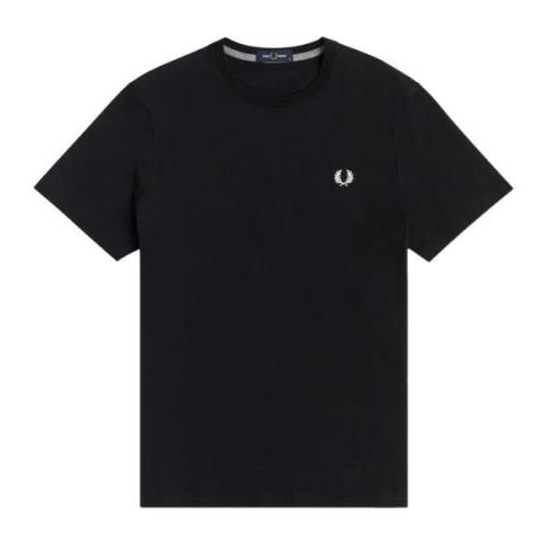 Klassiek Laurel Geborduurd Crew Neck T-Shirt Fred Perry , Black , Here...