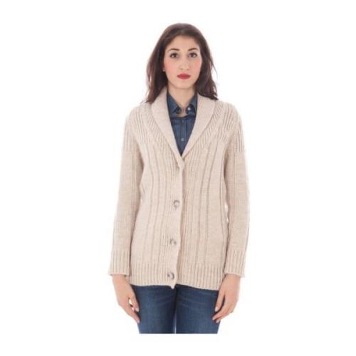 Logo Knoop Wol Vest Stijlvol Vrouwen Fred Perry , Beige , Dames