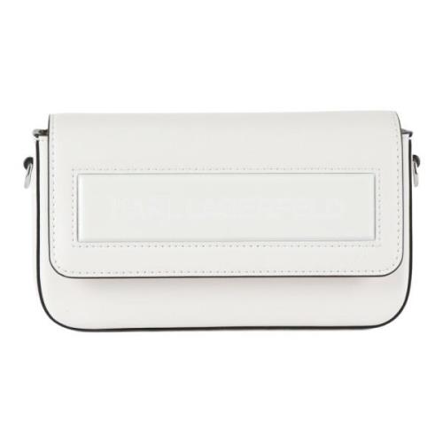 Leren en imitatieleer schoudertas Ikon SM Flap Karl Lagerfeld , White ...