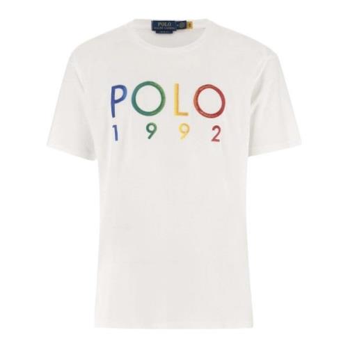 Katoenen T-shirt met Logo Borduursel Polo Ralph Lauren , Beige , Heren