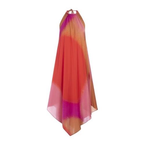 Zijden mouwloze jurk met schaduweffect Gianluca Capannolo , Multicolor...