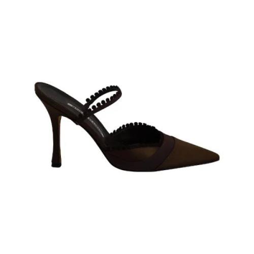 Pre-owned Silk heels Manolo Blahnik Pre-owned , Black , Dames
