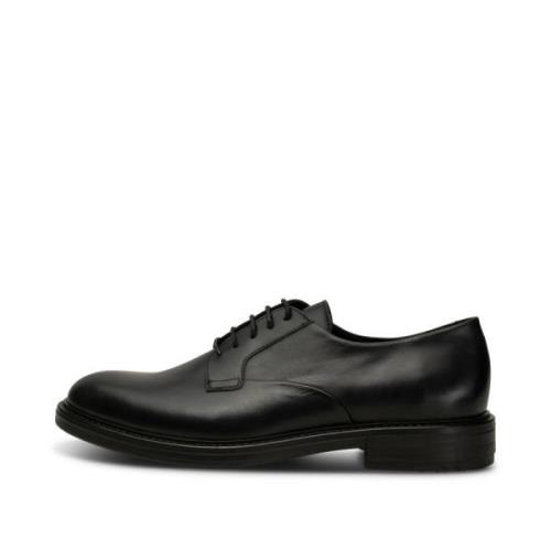 Klassieke Zwarte Leren Oxford Schoen Shoe the Bear , Black , Heren