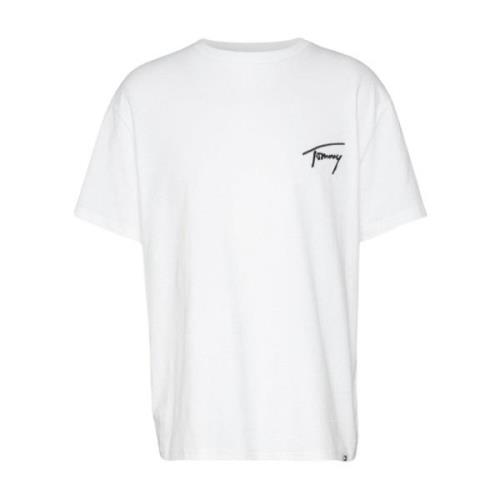Handtekening T-shirt - Wit Tommy Jeans , White , Heren