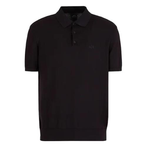 Zwarte Polo Shirt Armani Exchange , Black , Heren