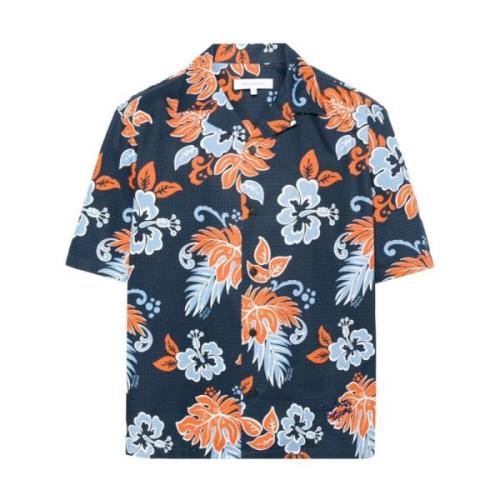 Bloemenprint Camp Kraag Shirt Maison Kitsuné , Multicolor , Heren