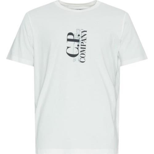 Casual Katoenen T-shirt C.p. Company , White , Heren