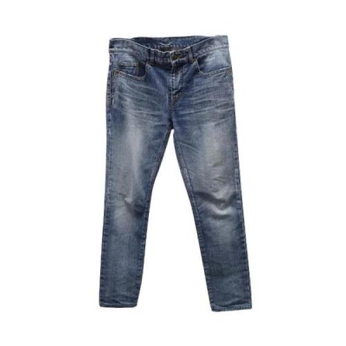 Pre-owned Cotton jeans Yves Saint Laurent Vintage , Blue , Heren