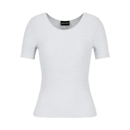 Korte mouw gedraaide ASV jersey Emporio Armani , White , Dames