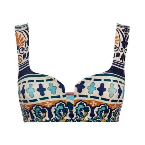 Retro V-Neck Bikini Top La DoubleJ , Multicolor , Dames