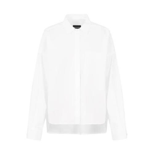 Asymmetrische Patch Pocket Poplin Shirt Emporio Armani , White , Dames