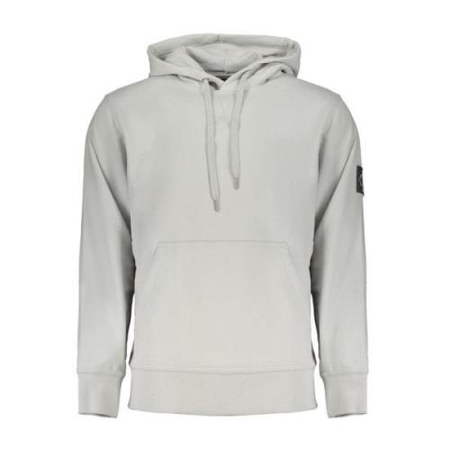 Grijze Hoodie met Logo van Geborsteld Katoen Calvin Klein , Gray , Her...