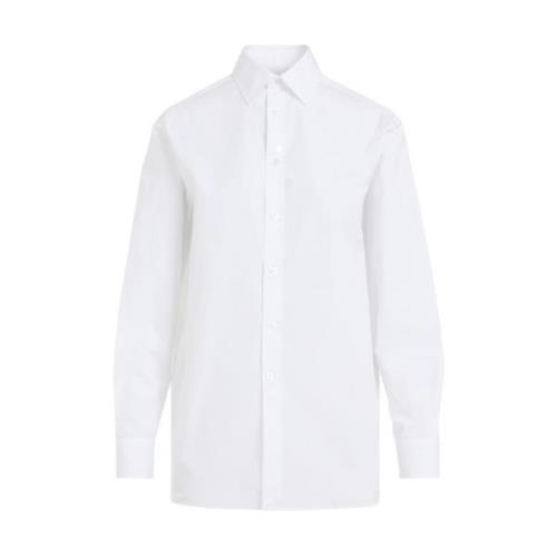 Wit Lang Shirt Ralph Lauren , White , Dames