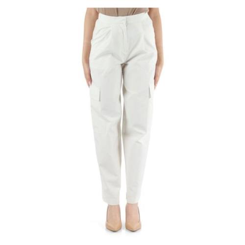 Cargo broek met gekreukeld effect Calvin Klein , White , Dames