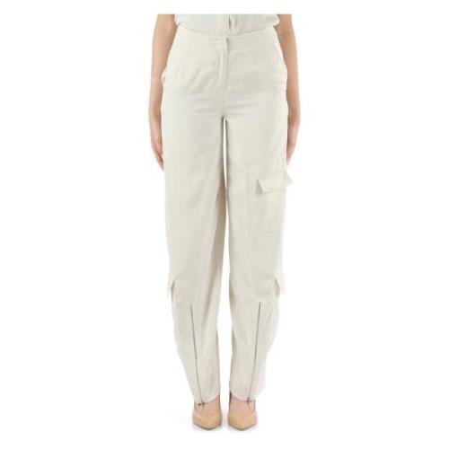 Cargo satijnen broek met knoopsluiting Calvin Klein , Beige , Dames