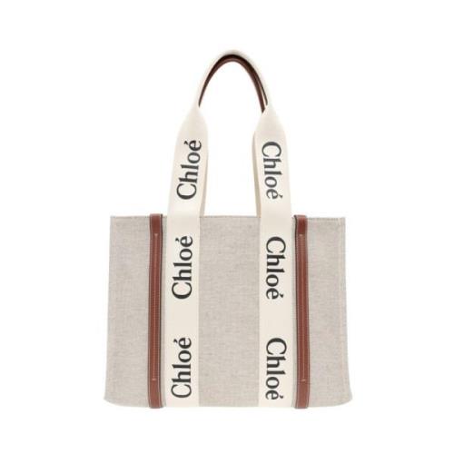 Stijlvol Linnen Tote Tas Chloé , White , Dames