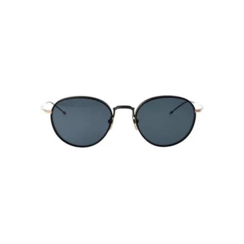 Zwarte Ronde Zonnebril Thom Browne , Black , Unisex