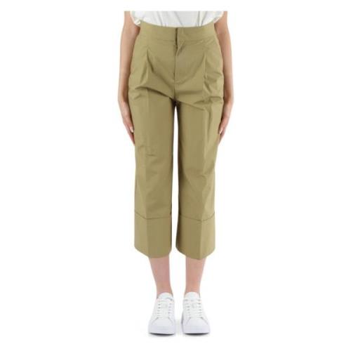 Stretch katoenen culottes met knoop- en ritssluiting Twinset , Green ,...