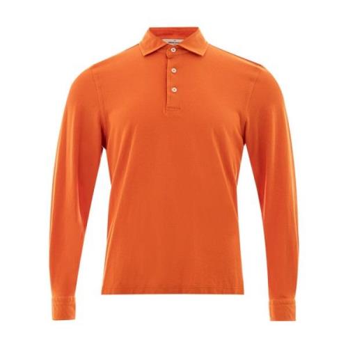 Lange Mouw Piqué Polo Shirt Gran Sasso , Orange , Heren