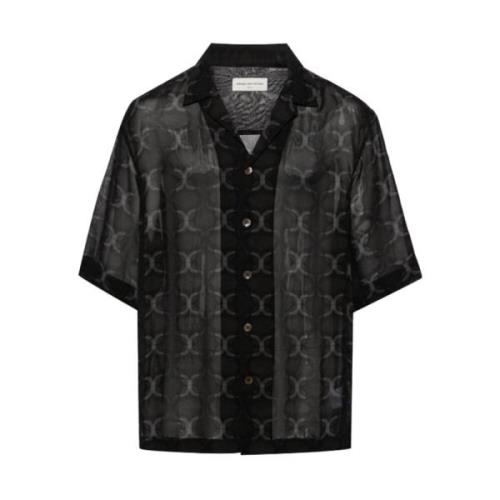 Geometrisch Print Overhemd Dries Van Noten , Black , Heren