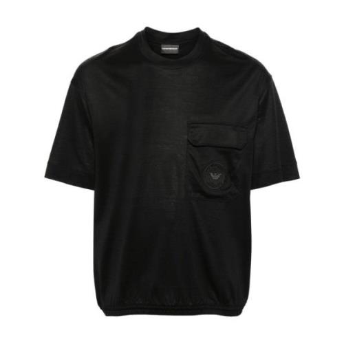 Zwart Jersey Crew Neck T-shirt Emporio Armani , Black , Heren