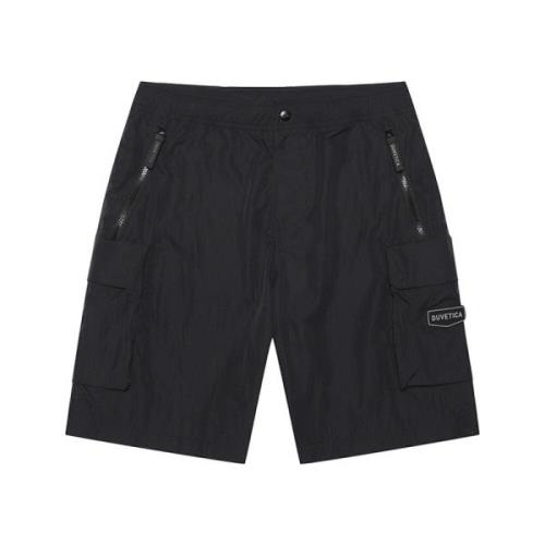 Zwarte Cargo Shorts met UV-bescherming Duvetica , Black , Heren