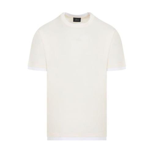 Wit Katoenen T-shirt Ss24 Brioni , Beige , Heren