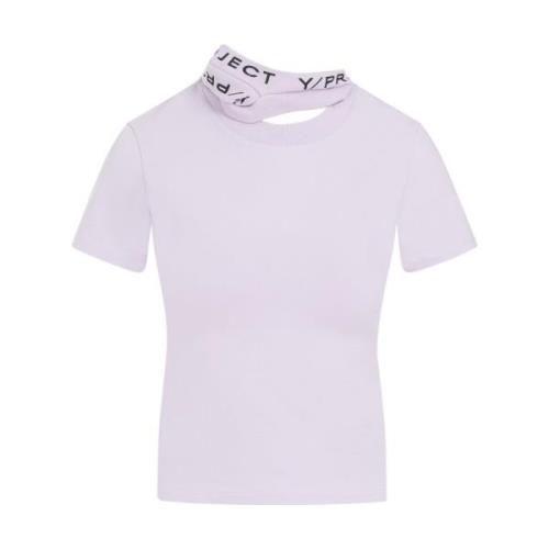 Lila Katoenen T-shirt Top Roze Paars Y/Project , White , Dames