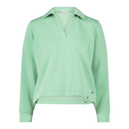 Polo Kraag Sweatshirt Stijlvol Comfort Betty & Co , Green , Dames