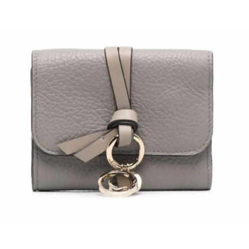 Gouden Initiaal Kleine Tri Fold Portemonnee Chloé , Gray , Dames