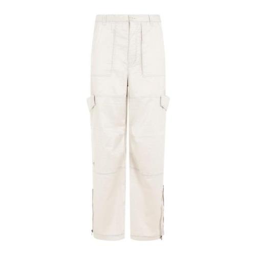 Beige Wide Leg Tech Fabric Pants Acne Studios , Beige , Heren