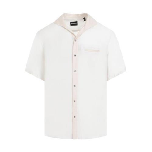 Witte Lyocell Shirt Ss24 Giorgio Armani , White , Heren