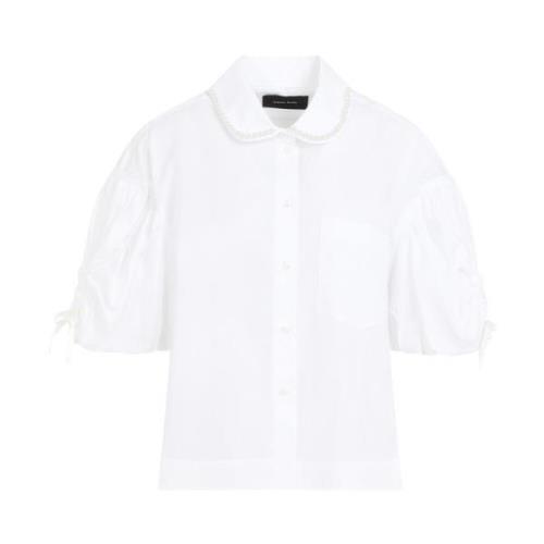 Witte Pofmouw Boxy Shirt Simone Rocha , White , Dames