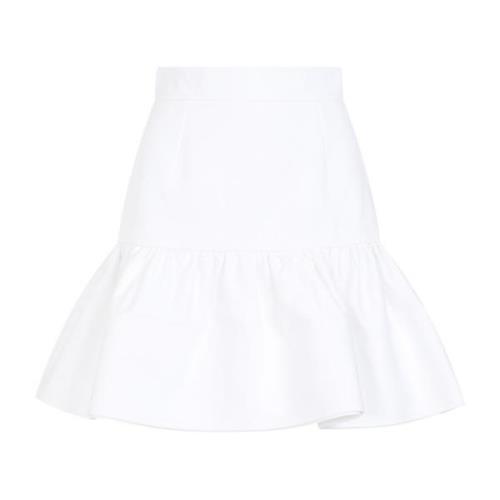 Witte Katoenen Mini Rok Ruche Patou , White , Dames