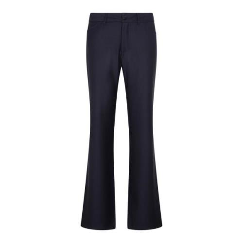 Blauwe Wol Bootcut Broek Etro , Blue , Heren