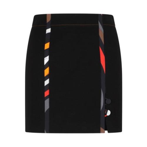 Zwarte Katoenen Rok Hoge Taille Emilio Pucci , Black , Dames