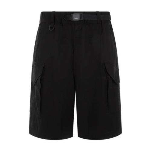 Zwarte Twill Shorts Wijde Pijpen Y-3 , Black , Heren