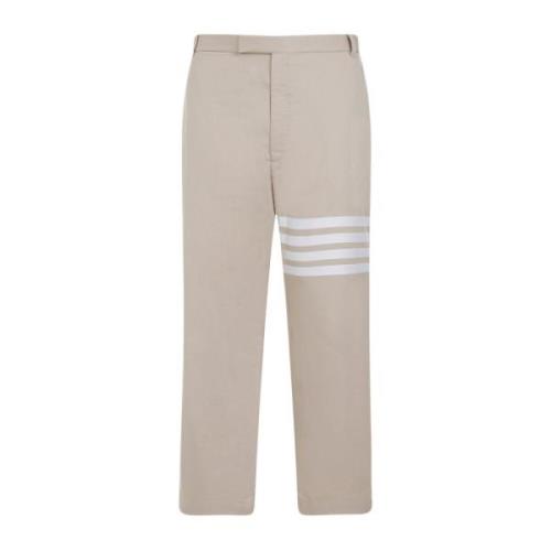 Beige Katoenen Straight Leg Broek Thom Browne , Beige , Heren