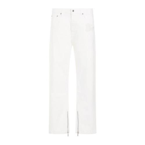 Witte Katoenen Logo Skate Raw Jeans Off White , White , Heren