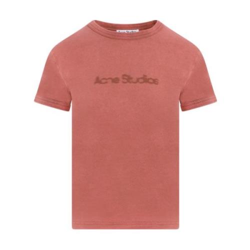 Rood Logo Katoenen T-Shirt Acne Studios , Red , Dames