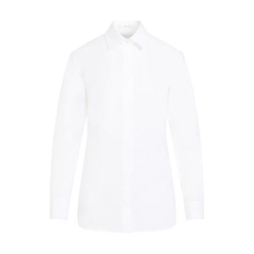 Witte Katoenen Overhemd Klassieke Kraag The Row , White , Dames