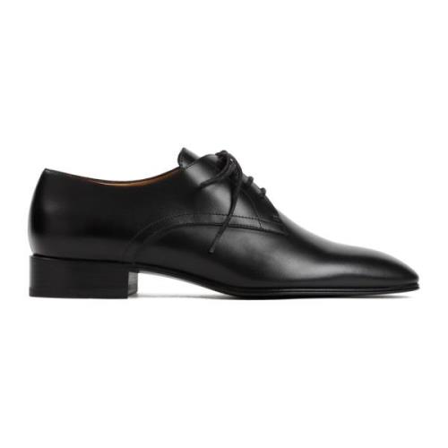 Zwarte Leren Oxford Derbies Schoenen The Row , Black , Dames