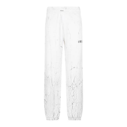 Witte Cracked Dye Logo Sweatpants Amiri , White , Heren