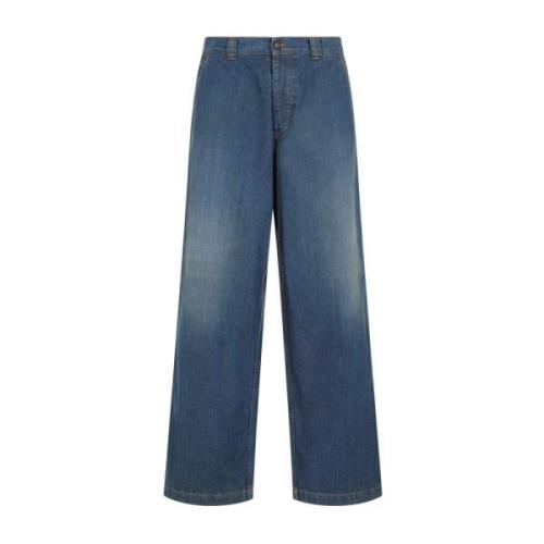 Blauwe Wide-Leg Jeans Maison Margiela , Blue , Heren