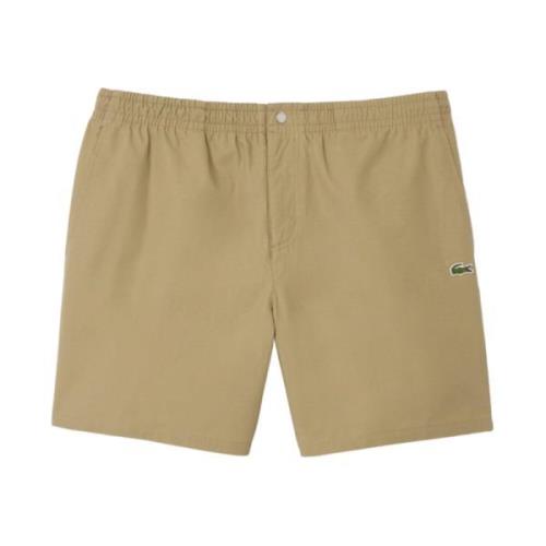 Beige Poplin Shorts Lacoste , Beige , Heren