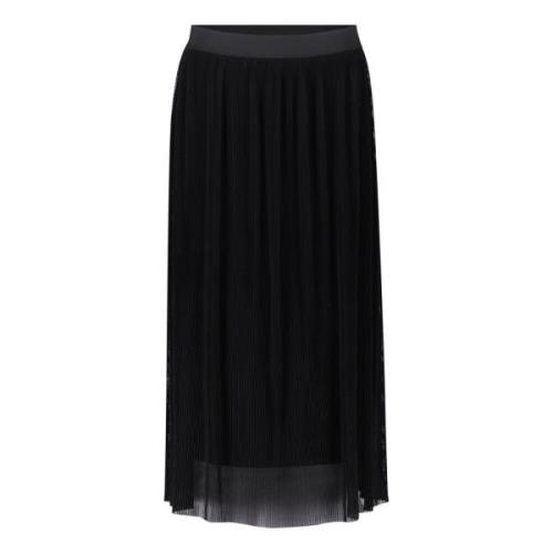 Elegante Geplooide Midi Rok Betty & Co , Black , Dames