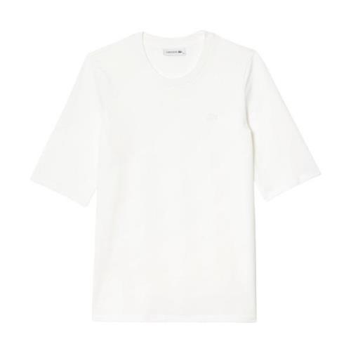 Witte T-shirts en Polos Lacoste , White , Dames